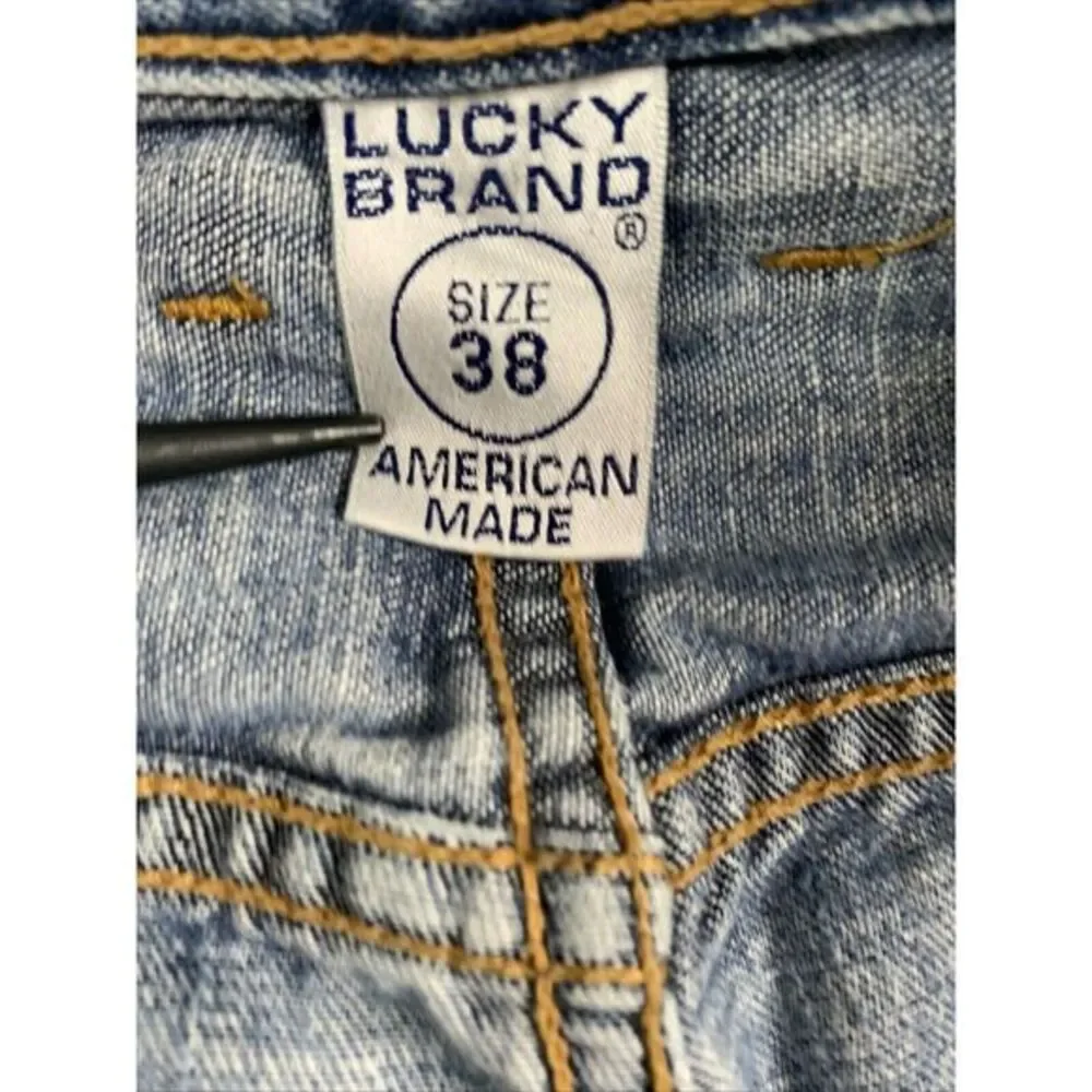 Lucky Brand Jeans Men's 38 Low Rise Short Raw Hem USA By Gene Montesano‎ Vintage - Picture 13 of 16